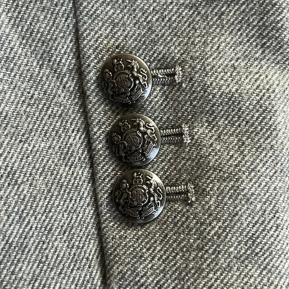 Gray Academia Style Blazer with Statement Buttons - Picture 3 of 5